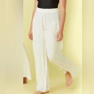 Summersalt Palazzo Pants Wide Leg Cream White Beachy Elastic Waist Size M